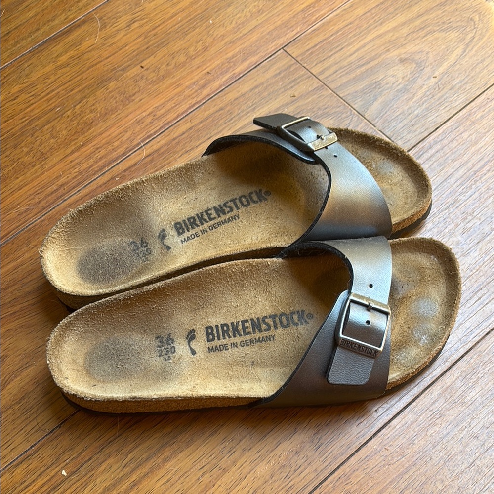 Birkenstock Dark Grey Slide Sandals